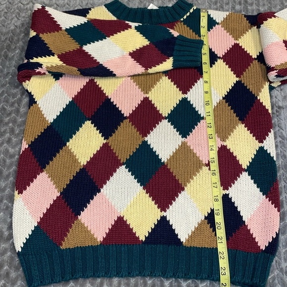 The Limited Vintage Argyle Ramie/Cotton Blend chunky sweater.  Heavyweight. M/L - Picture 8 of 12